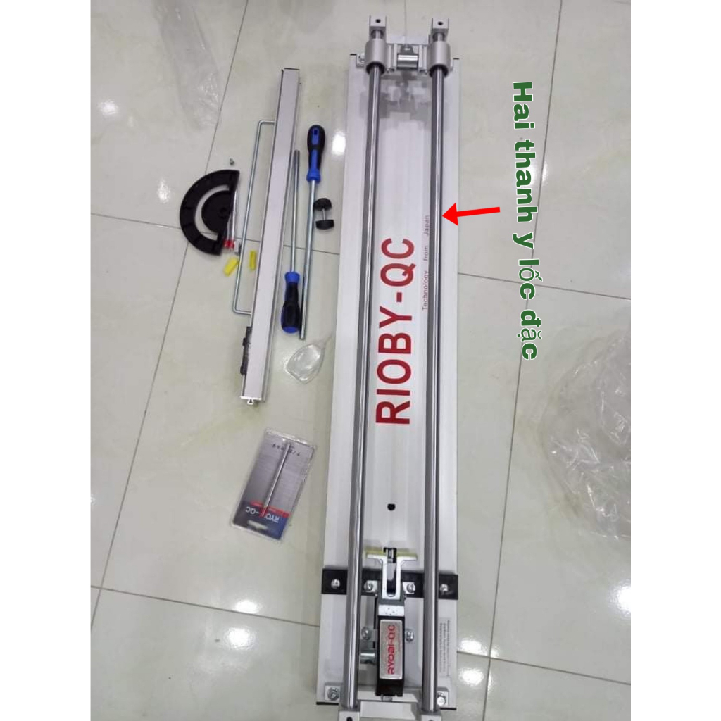 Bàn cắt gạch bằng tay RIOBY-QC 800, tặng kèm 3 lưỡi cắt-Bảo hành 6 tháng