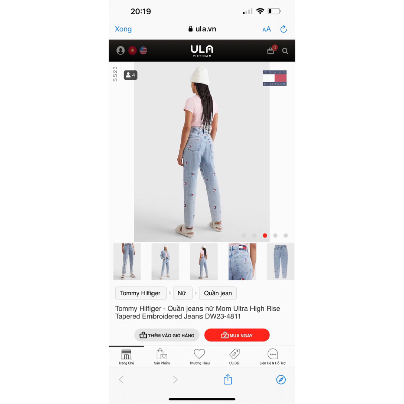 Jeans boy Tommy xịn thêu logo sắc nét