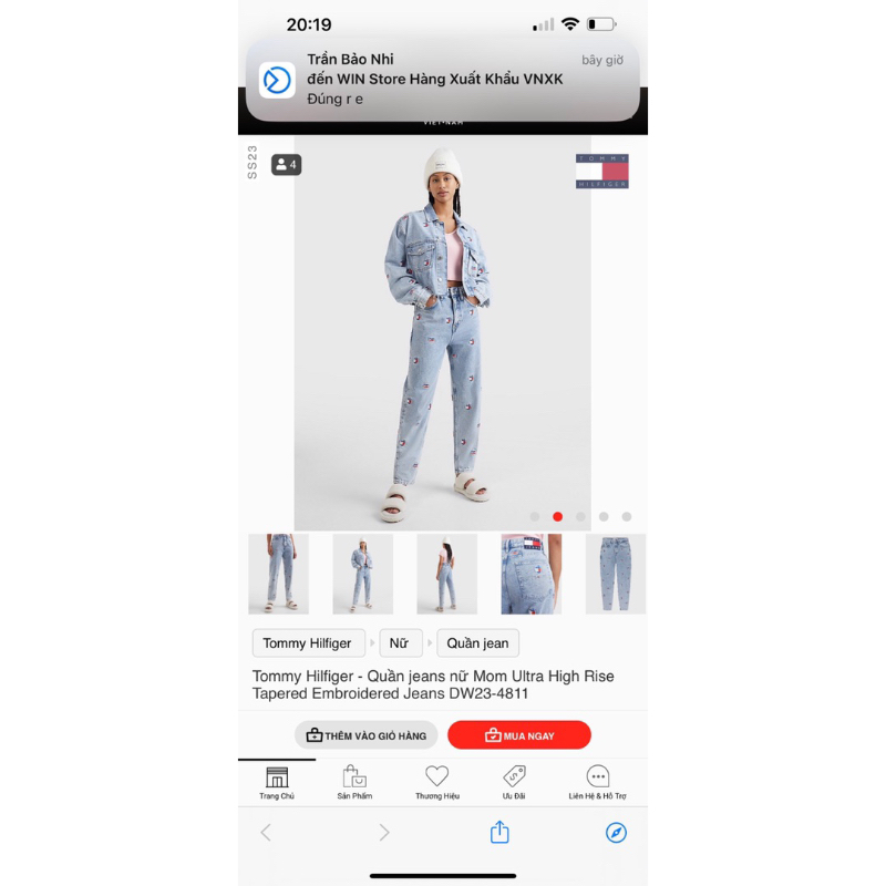 Jeans boy Tommy xịn thêu logo sắc nét