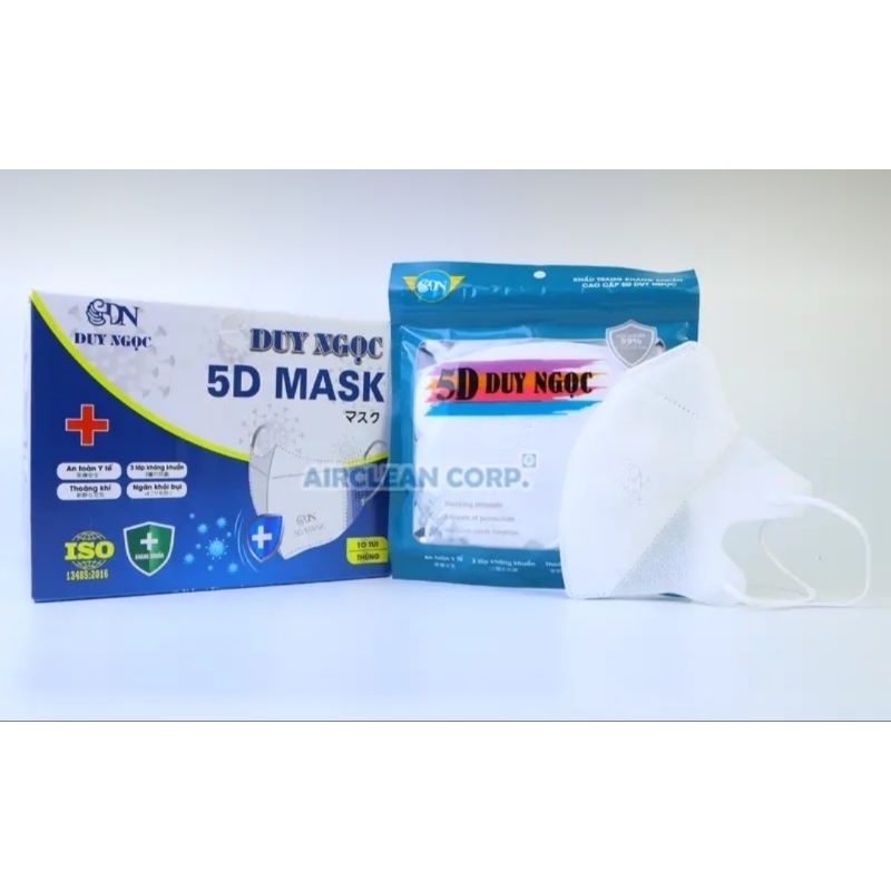 Hộp 100 chiếc Khẩu trang Duy Ngọc 5D mask ( Hộp 10 túi = 100 Chiếc)