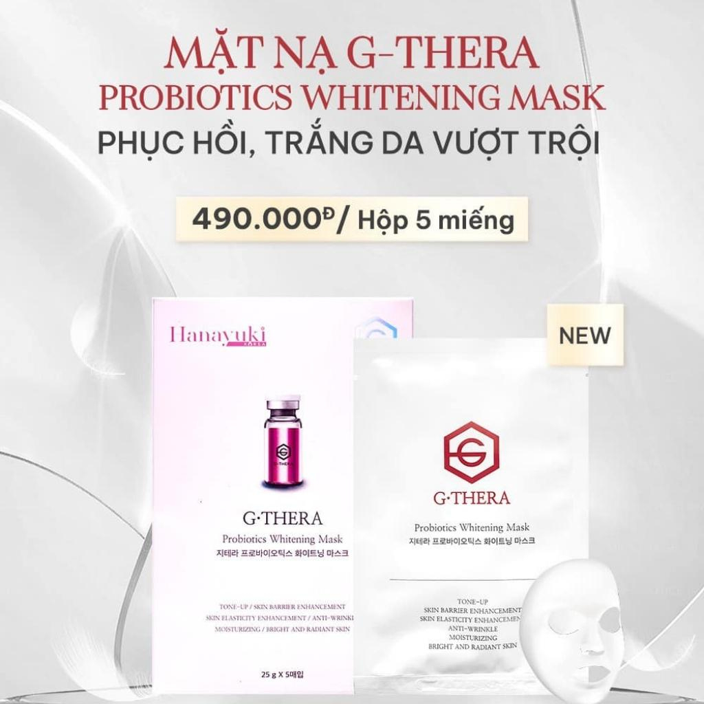 Mặt Nạ Dưỡng Trắng Men Vi Sinh Hàn Quốc G-Thera Probiotics Whitening Mask Hanayuki Chính Hãng 5 Miếng 125g