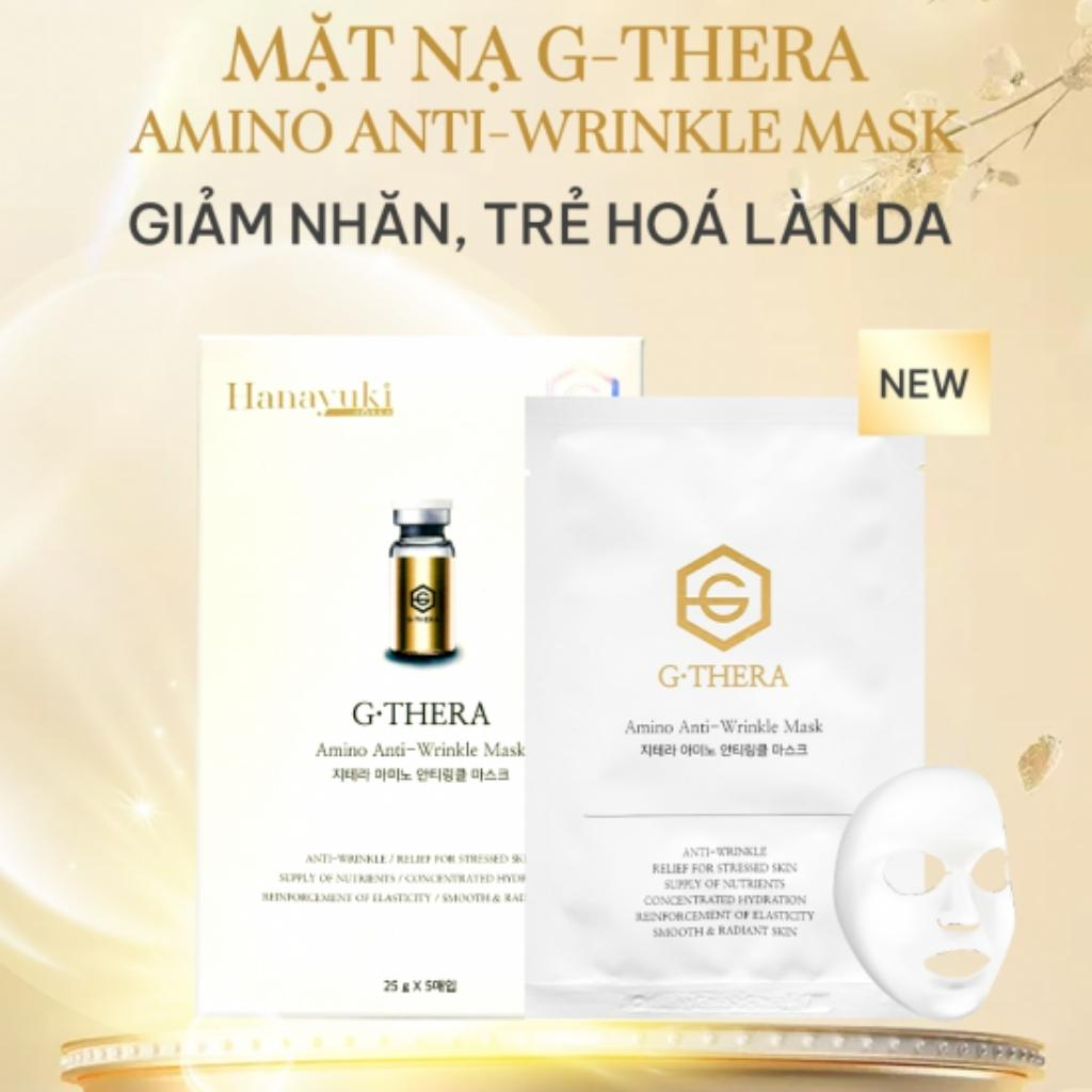 Mặt Nạ Hàn Quốc G Thera Amino Anti-Wrinkle Mask Giúp Giảm Nếp Nhăn Dưỡng Ẩm Hanayuki Chính Hãng 5 Miếng 125g