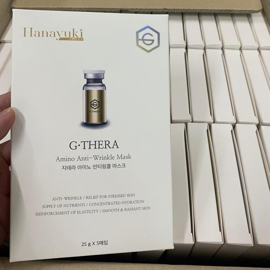 Mặt Nạ Hàn Quốc G Thera Amino Anti-Wrinkle Mask Giúp Giảm Nếp Nhăn Dưỡng Ẩm Hanayuki Chính Hãng 5 Miếng 125g