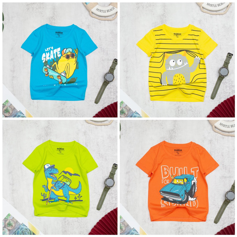 Áo cộc tay bé trai 1-7y (10-24kg). Chất liệu cotton vải dư mềm mát, thấm hút mồ hôi, co giãn tốt