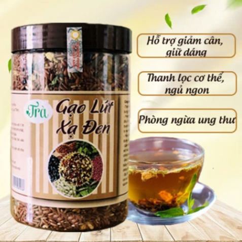 Trà Gạo Lứt Xạ Đen 350g(Hộp Tròn)
