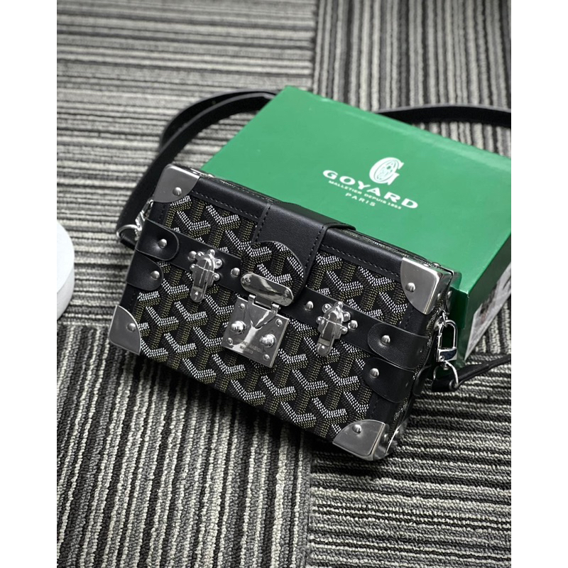 Túi hộp EDM.OND-MASI.ONN Mini đeo chéo Nam-Nữ trắng đen FULLBOX_Túi da EDMO.NDD Vuông đeo chéo da thật nhập khẩu New