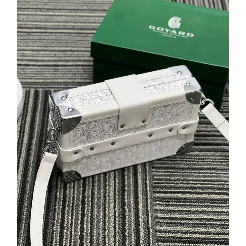 Túi hộp EDM.OND-MASI.ONN Mini đeo chéo Nam-Nữ trắng đen FULLBOX_Túi da EDMO.NDD Vuông đeo chéo da thật nhập khẩu New