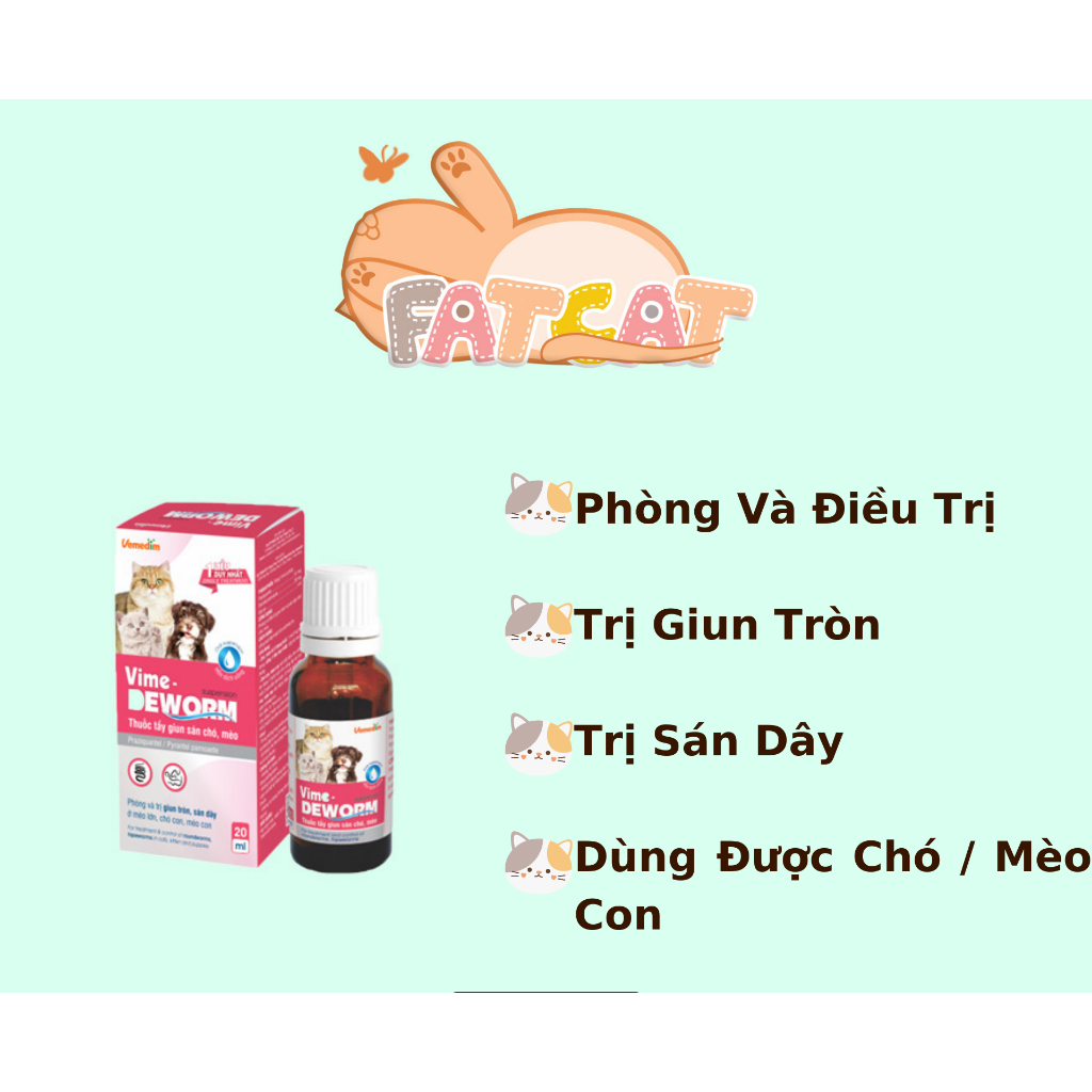 Bảo Vệ Chó Mèo Deworm Chai 20ml