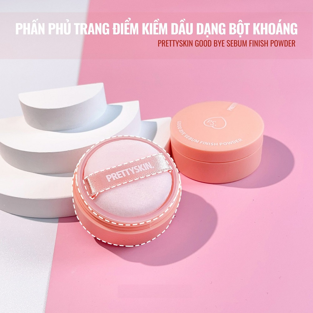 Phấn Phủ Kiềm Dầu Cho Lớp Nền Hoàn Hảo PrettySkin Goodbye Sebum Powder 5g