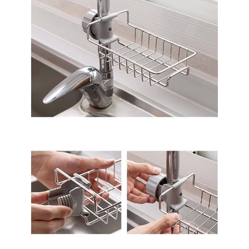 Giỏ Inox Gắn Vòi Rửa Bát