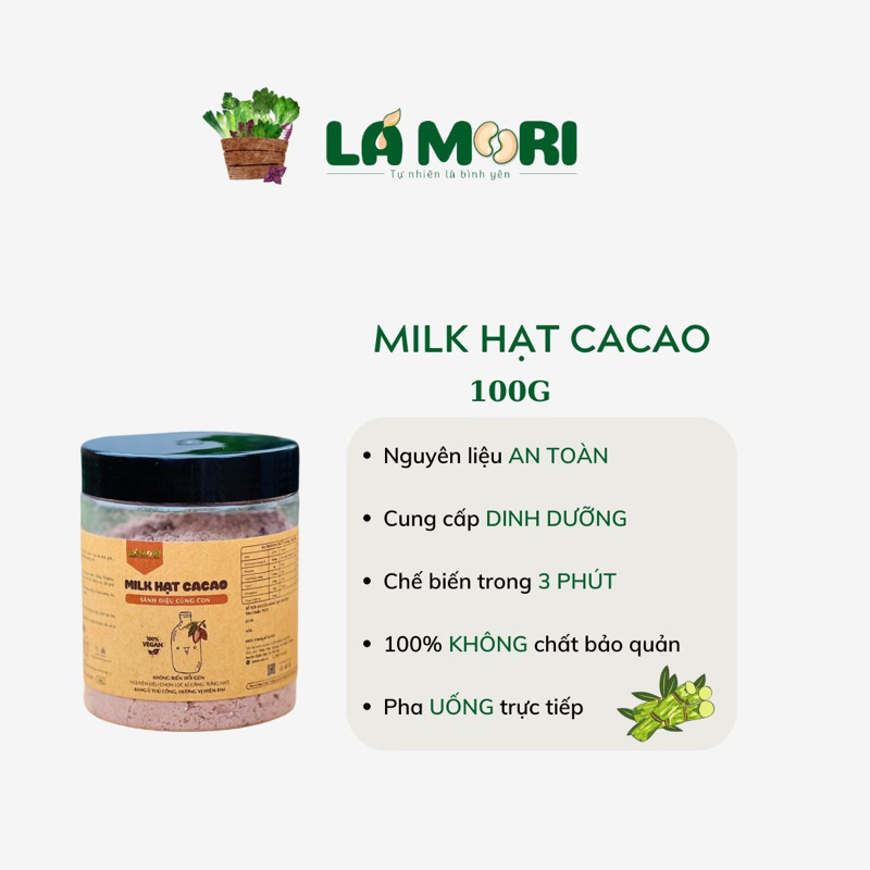 400G Milk hạt Cacao pha Uống liền Lá Mori