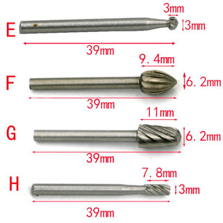 Bộ 10 Đầu Mũi Điêu Khắc Mài Gỗ Lũa-Cán 3mm
