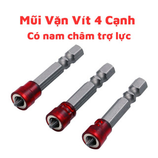 Mũi vặn vít 4 cạnh có nam châm trợ lực dài 48mm-giá 1 chiếc