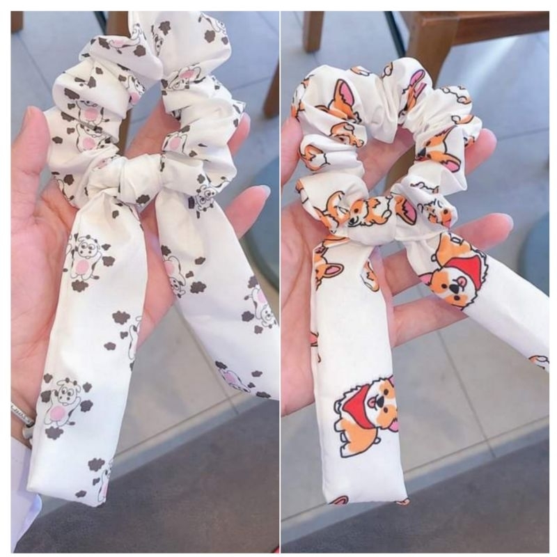 Srunchies Cột tóc Gấu Dâu Losto 6 Mẫu vải đẹp siêu hot