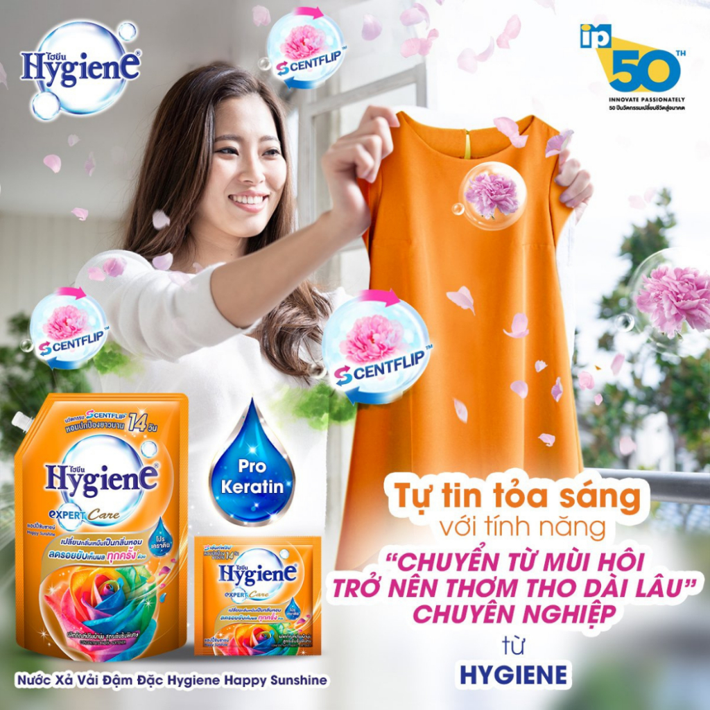 Hygiene Nước Xả Vải Thái Lan Giặt Xả Quần Áo Expert Care Siêu Đậm Đặc Làm Mềm Vải 1150ml
