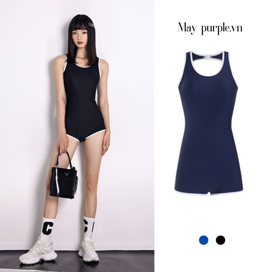 Bikini 1 mảnh nữ khoét lưng GÀI KHÓA SAU cá tính cách Hàn quốc