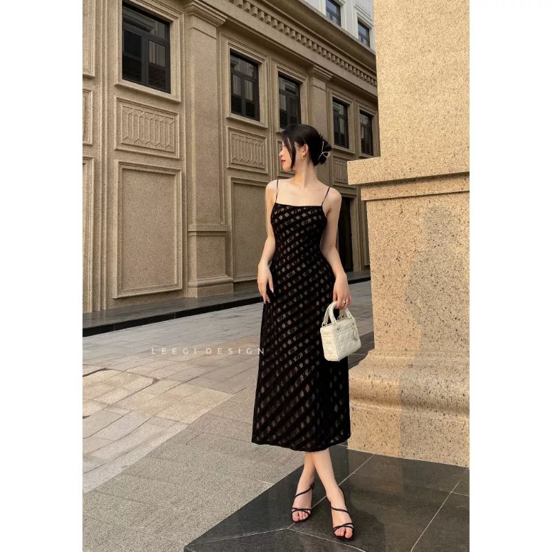 💋Váy 2s ren nhung dáng dài sang chảnh❤️❤️