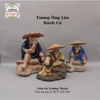 Ông Lão Ngồi Câu Cá phụ kiện trang trí hòn non bộ, hồ cá, bể cá