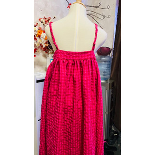 đầm suông caro dây bính