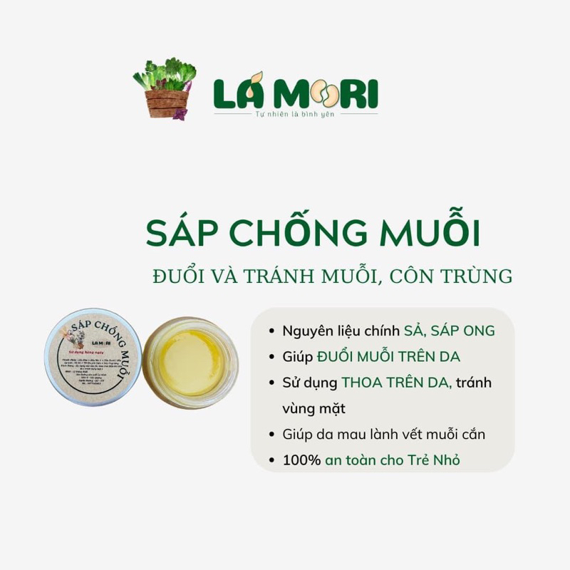 Sáp Đuổi Muỗi Thành Phần Thiên Nhiên An Toàn Lành Tính