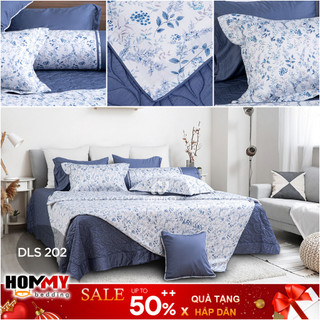 🍁 Mẫu Chăn Ga Gối 🍁 Hanvico Blue Sky DLS202 vải cotton cao cấp (bán lẻ ga chun / vỏ chăn / đôi vỏ gối)