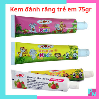 Kem đánh răng cho bé kem đánh răng trẻ em 75g Rose kem đánh răng trẻ em có thể nuốt được hương dâu hương cam