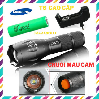 Đèn pin siêu sáng mini cầm tay chip led T6 (CHUÔI XANH MÃ 24, CHUÔI CAM MÃ 25)