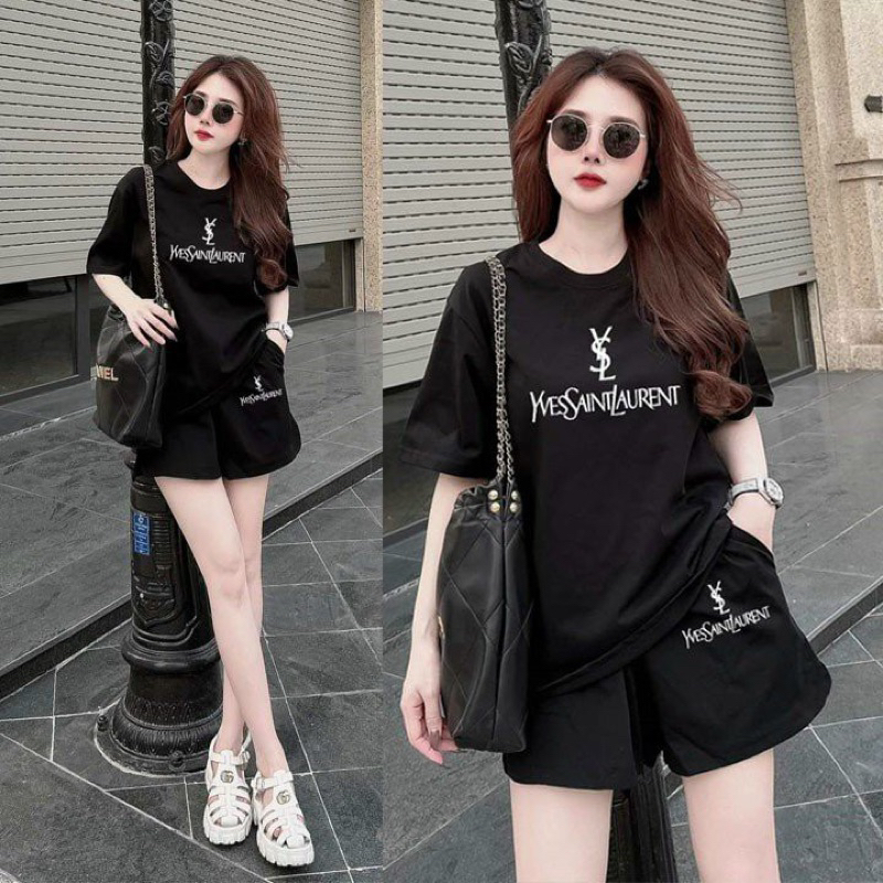 BỘ SHORT THUN COTTON ÁO THÊU CHỮ