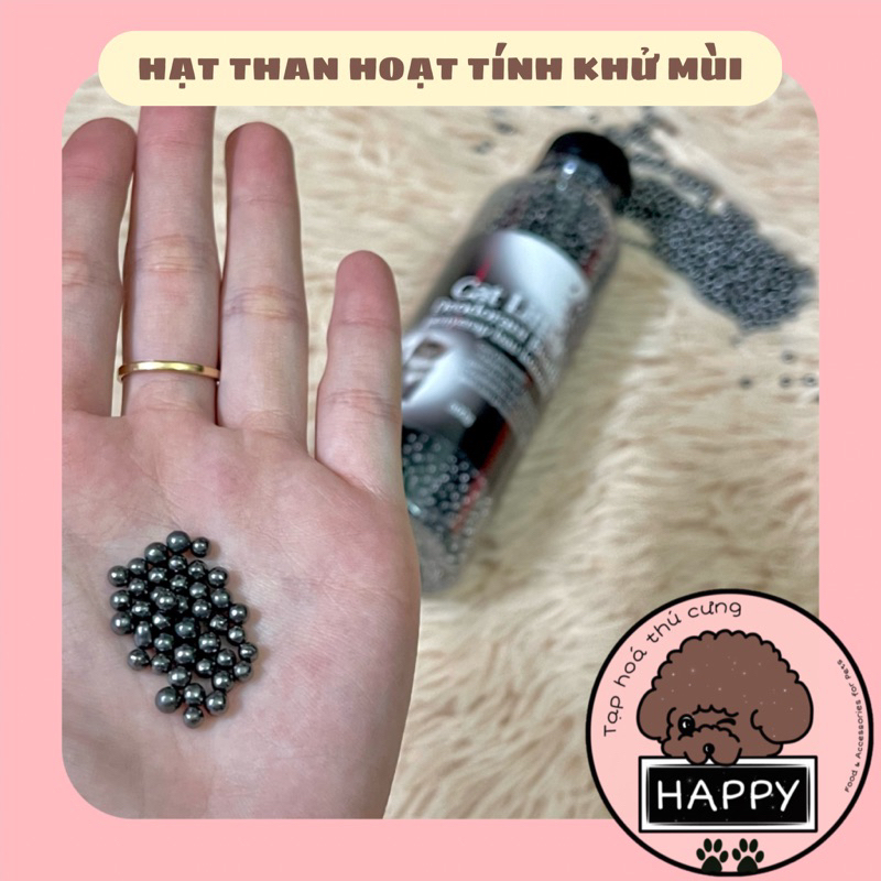 Hạt than hoạt tính khử mùi cho nhà vệ sinh cát mèo / Viên bi loại bỏ mùi hôi nước tiểu phân chất thải của mèo chai