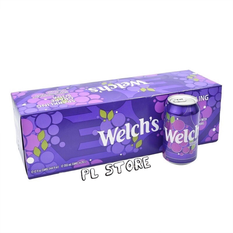 Thùng 12 lon Nước Ngọt Welch’s Soda Nho Mỹ