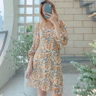 Đầm maxi hoa nhí dáng xòe tiêu thư
