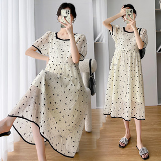 Đầm bầu xinh thời trang dự tiệc mùa hè chất voan hai lớp