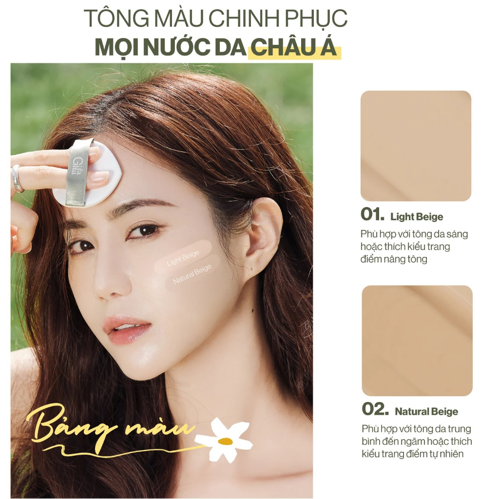 PHẤN NƯỚC GILAA LONG WEAR DD CUSHION, GILAA SUPER COVER VÀ GILAA  SUPER GLOW CUSHION