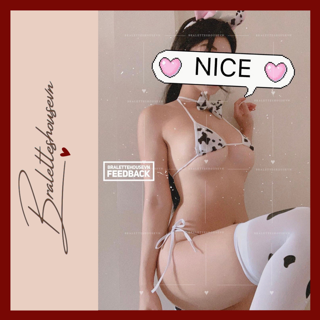 SET COSPLAY HÓA TRANG BÒ SỮA DÂY MẢNH PHONG CÁCH ĐÁNG YÊU NGÂY THƠ MILKER SET S503 Bralettehousevn