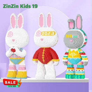 Mô hình lắp ráp thỏ momo 56cm xinz, Lego Thỏ Momo Xám, Bộ Lắp Ghép Gấu Bearbrick cỡ lớn Sẵn Hàng