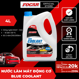 [NHẬP MÃ FOCARBLUE giảm 20k]  Nước làm mát động cơ ô tô màu xanh Focar Blue Coolant 4L + Khăn lau nội thất Microfiber
