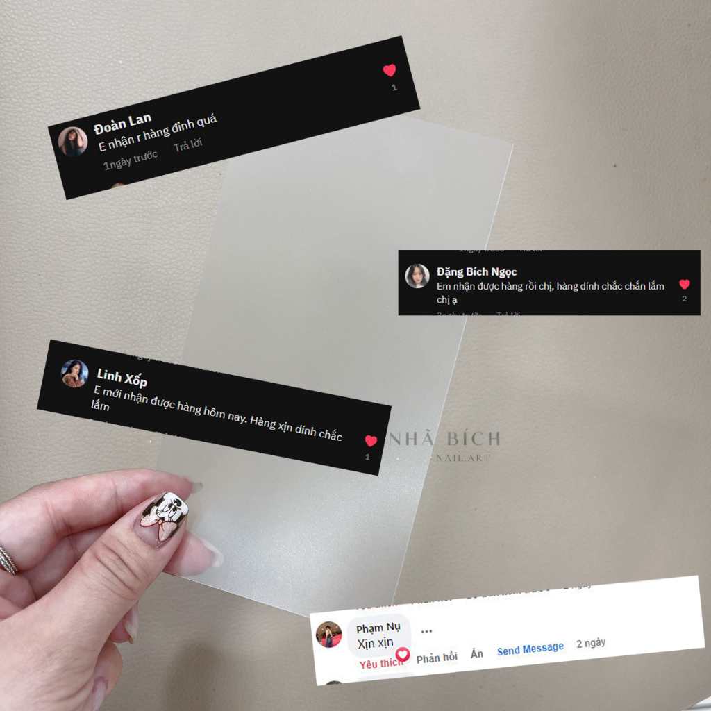 Mica vẽ nail - decal nail có keo chuyên dụng