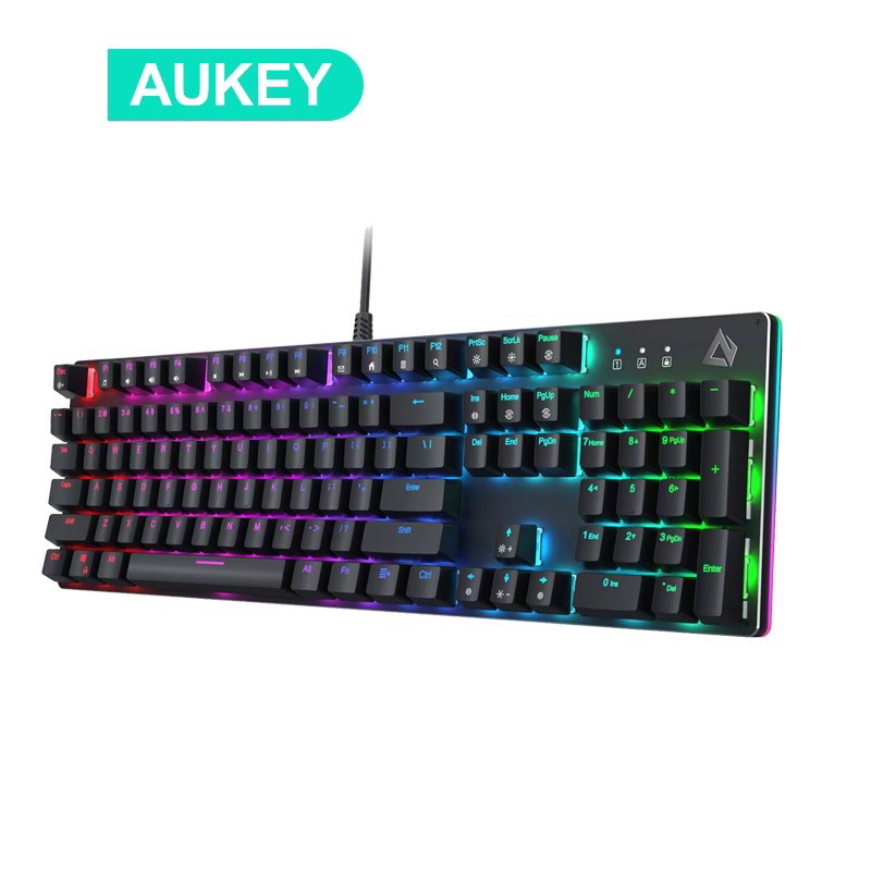 Bàn Phím Máy Tính cơ Gaming AUKEY KM-G12 7 MàU 12 Bóng LED Cho Laptop / Pc | BigBuy360 - bigbuy360.vn