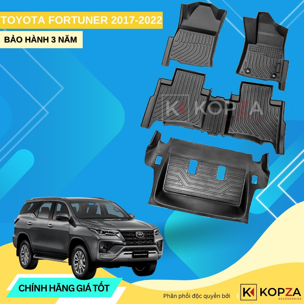 Thảm Sàn Xe Ô Tô Toyota Fortuner 2017-2022 bản Indo & 2017-2022 VN Thảm sàn Nano TPE Thế Hệ Mới - Độ Bền Trên 5 năm