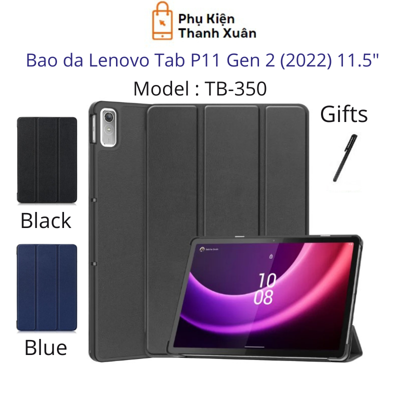 Bao da Lenovo Tab P11 Gen 2 2022 11.5 inch TB-350| Gập dựng được | Tặng kèm bút