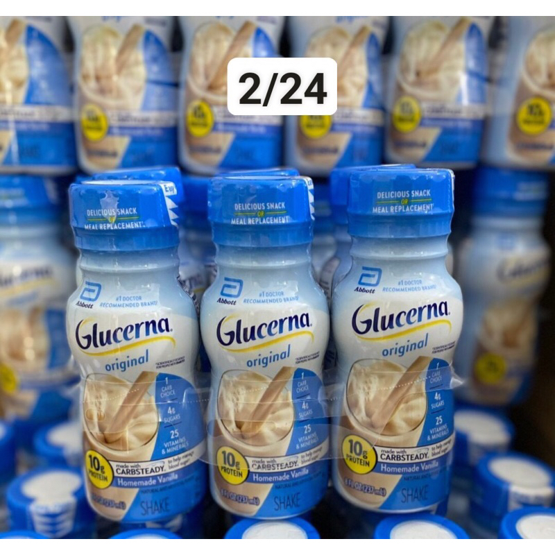 🥛[HSD 02/2024] Lốc 6 chai Sữa nước cho người tiểu đường Glucerna Vanilla 237ml của Mỹ