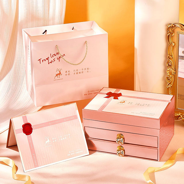 Set Bộ Trang Điểm 20 Món Họa Tiết Hươu YOULIYOULA Hồng 2 Tầng - Kèm Túi