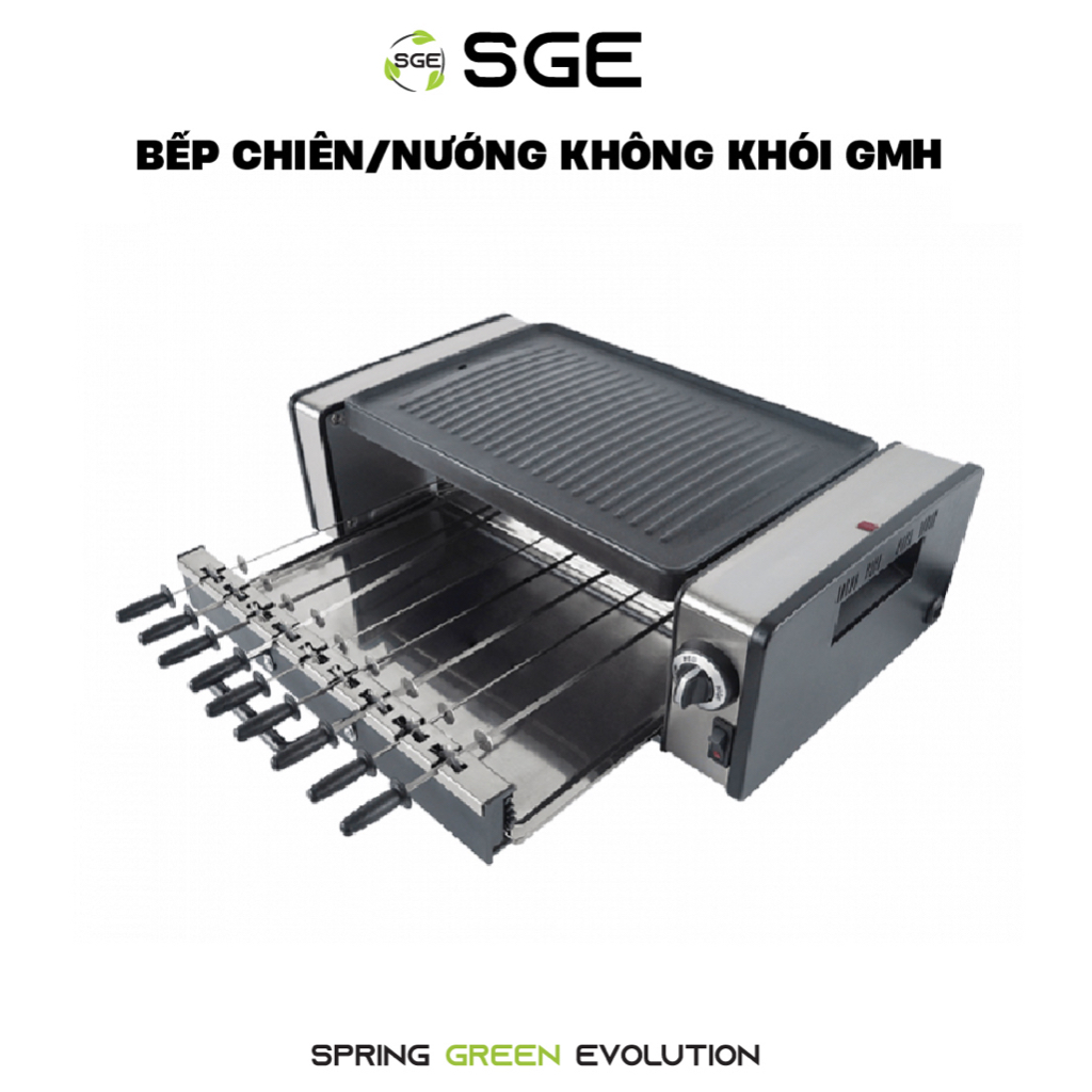 Bếp Chiên Nướng Xoay Tự Động Không Khói GMH Gọn Nhẹ Dễ Sử Dụng Chiên Rán BBQ SGE