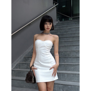 Đầm body CARLA cúp ngực ngắn màu trắng Venus Dress