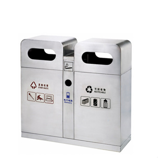 THÙNG RÁC NGOÀI TRỜI INOX 2 NGĂN 60L VHP-AQ-VHP-GPX235 OUTDOOR TRASHBIN