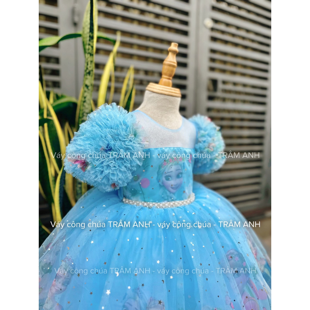 Váy công chúa elsa tay phồng