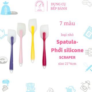 Spatula - phới dẹt silicon trộn bột,cây vét bột đúc liền chịu nhiệt trong suốt size 21cm