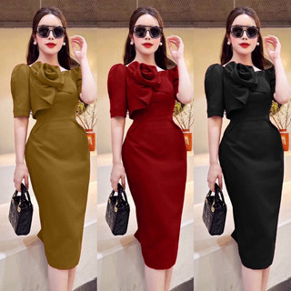 Đầm body bông ngực sang trọng hàng TẶNG KÈM HOA TAI THỜI TRANG