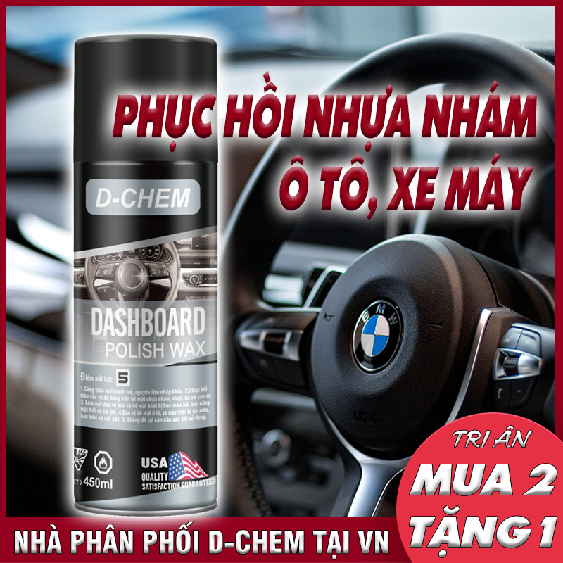 Phục Hồi Nhựa Nhám D-Chem Chính Hãng Dưỡng & Đánh Bóng Nhựa Nhám, Nhựa Đen Cho Ô Tô Xe Máy