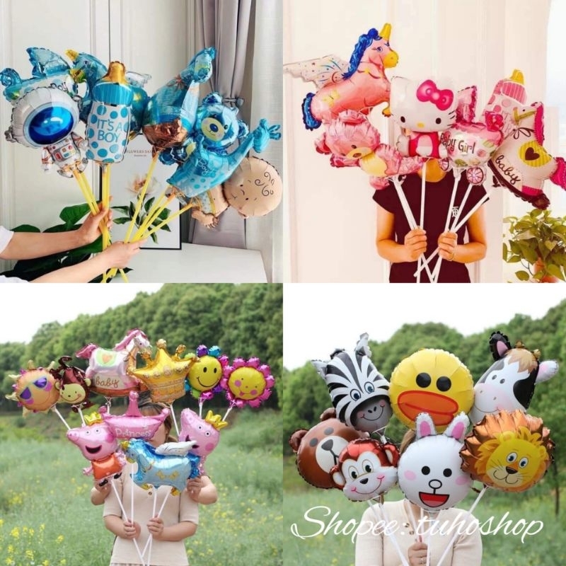 Bóng hình con vật mini kèm que làm quà tặng cho bé - BiBo baby